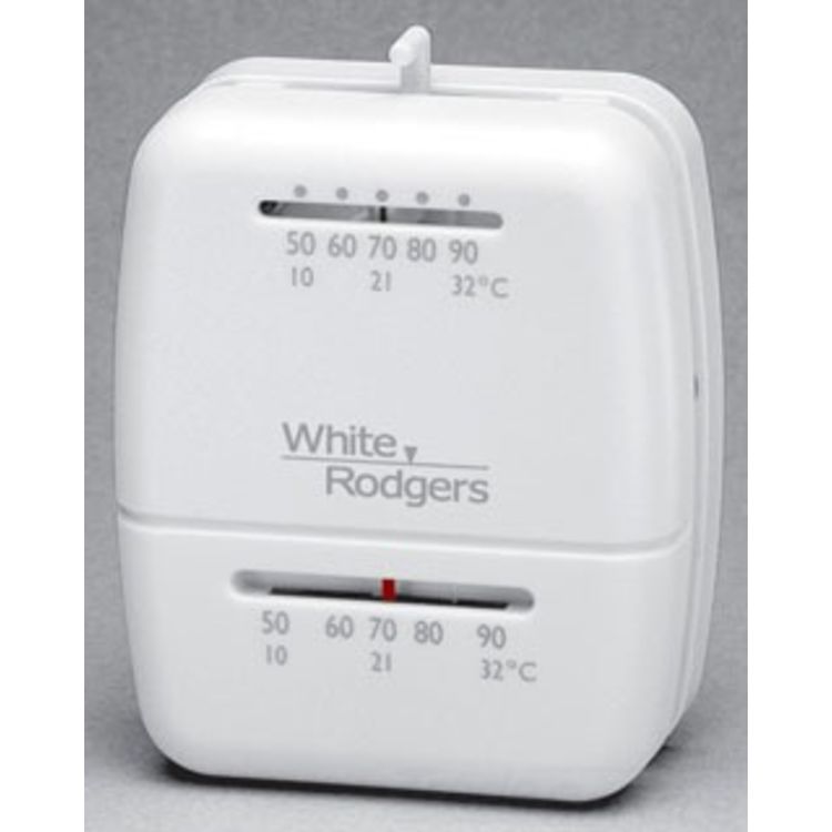 White-Rodgers Single Stage Heat Only Thermostat, Snap-Action, Mechanical, Vertical, White - 1C20-101