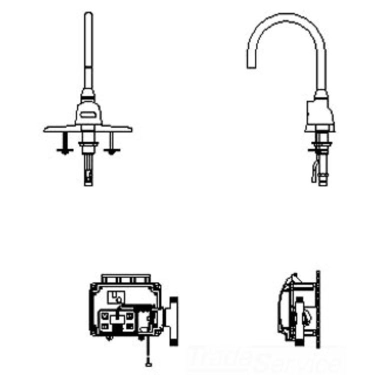 Delta TECK Electronic Faucet w/ 4" Cover Plate, 1.5 GPM, Surface Mount, Hardwire, R3 Spout, Smooth End Laminar, Chrome - 3000T3470A-R3
