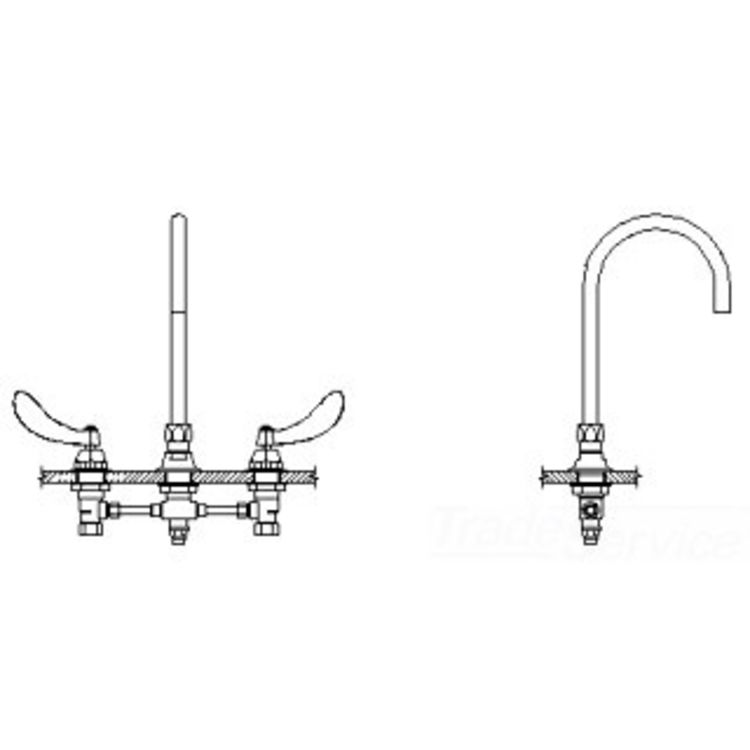 Delta 54T2402-R4 TECK Widespread Surgeon Faucet w/ Foot Pedal Connect, R4 Spout, Smooth End Laminar, 1 gpm