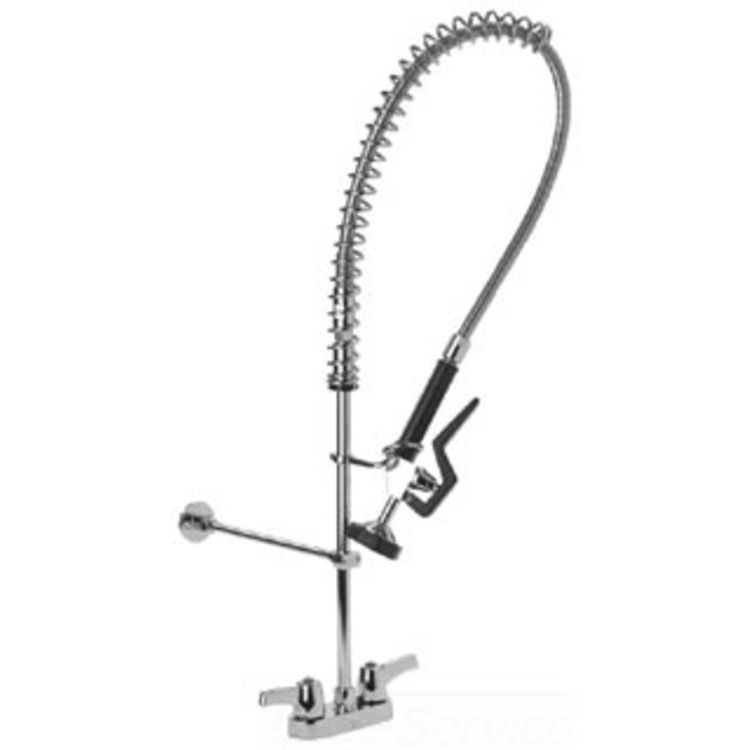 Delta 55T1313 TUF-TECK 4-Inch Deckmount Pre-Rinse Faucet, Spray Hose, Lever Blade Handles