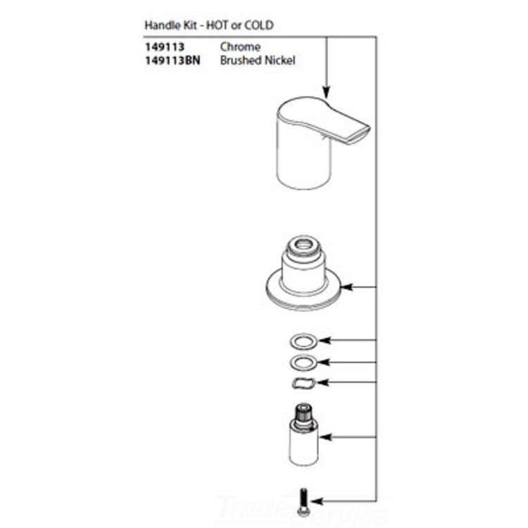 Moen 149113BN Part 2 Hole Lavatory Handle Kit Brushed Nickel