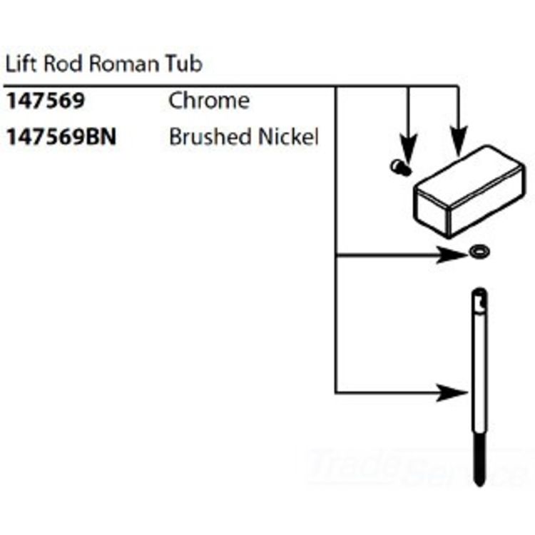 MOEN 147569 PART LIFT ROD KIT CHROME