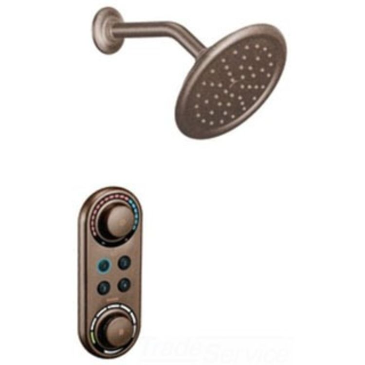 Moen IoDIGITAL Shower Faucet with 7" Rainshower, One-Function, 2.5 GPM, Precise Temperature Control, 4 Programmable Presets, Oil Rubbed Bronze - TS3405ORB 